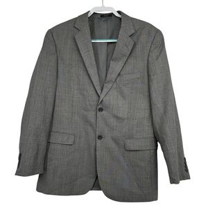 Versini Modern Fit Men’s 40R Gray Wool Blazer Sport Coat Jacket 2 Button